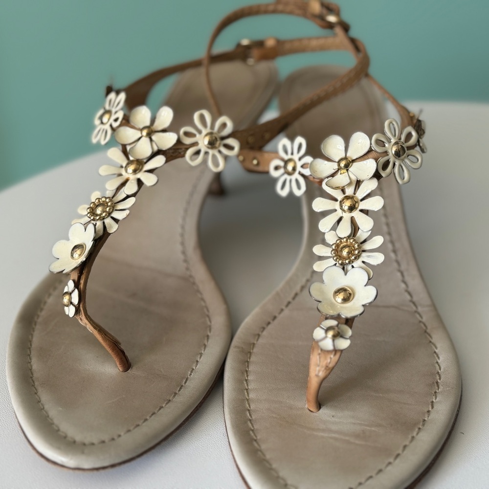 Miu Miu Sandles Designer Shoes Sz 38 Made in Italy Leather Sandles Vintage Y2K